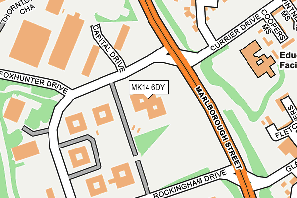MK14 6DY map - OS OpenMap – Local (Ordnance Survey)