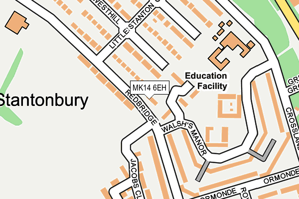 MK14 6EH map - OS OpenMap – Local (Ordnance Survey)