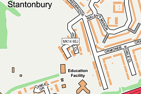 MK14 6EJ map - OS OpenMap – Local (Ordnance Survey)