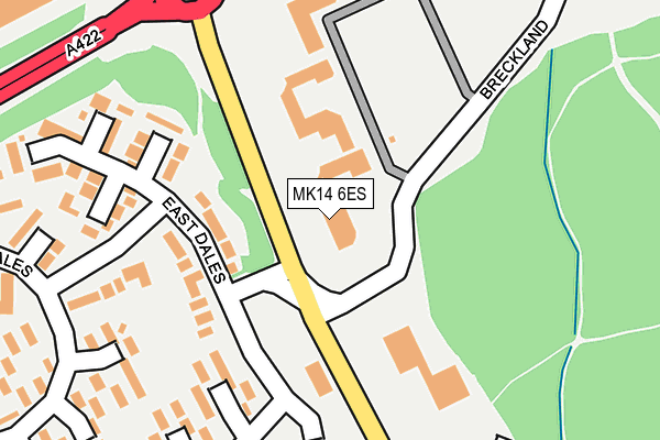 MK14 6ES map - OS OpenMap – Local (Ordnance Survey)