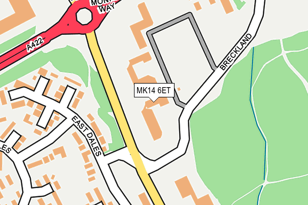 MK14 6ET map - OS OpenMap – Local (Ordnance Survey)