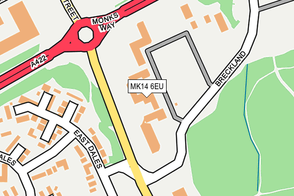 MK14 6EU map - OS OpenMap – Local (Ordnance Survey)