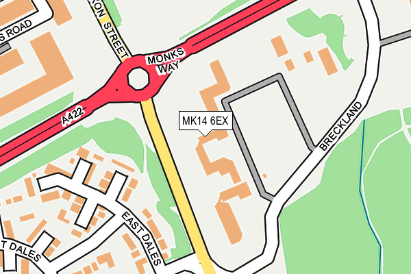 MK14 6EX map - OS OpenMap – Local (Ordnance Survey)