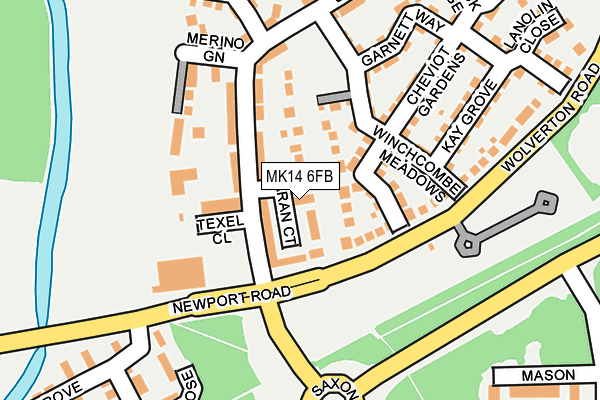 MK14 6FB map - OS OpenMap – Local (Ordnance Survey)