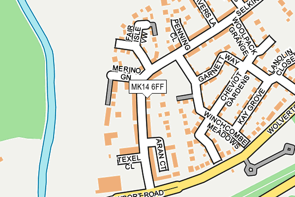 MK14 6FF map - OS OpenMap – Local (Ordnance Survey)