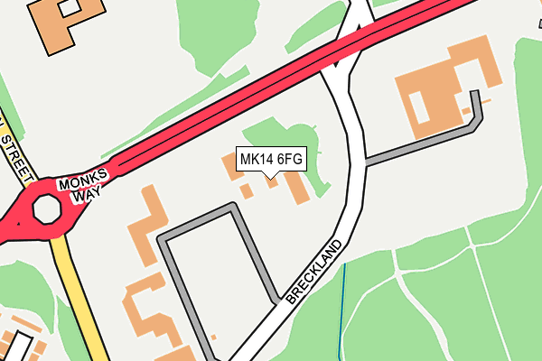 MK14 6FG map - OS OpenMap – Local (Ordnance Survey)