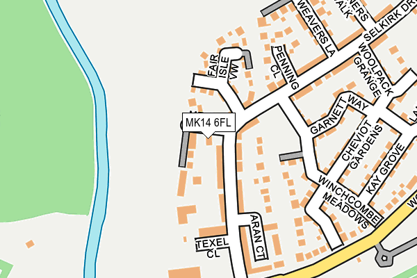 MK14 6FL map - OS OpenMap – Local (Ordnance Survey)