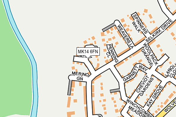 MK14 6FN map - OS OpenMap – Local (Ordnance Survey)