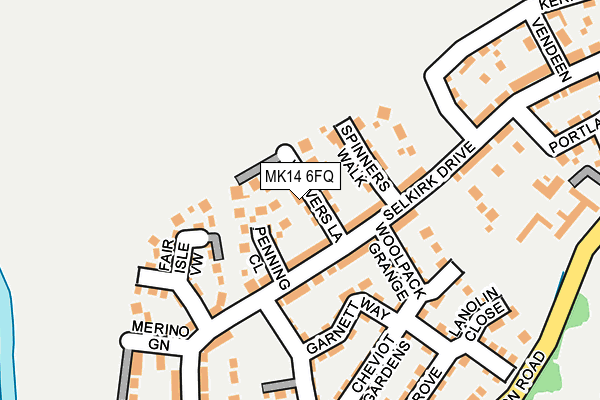 MK14 6FQ map - OS OpenMap – Local (Ordnance Survey)