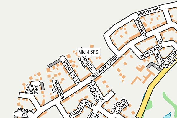 MK14 6FS map - OS OpenMap – Local (Ordnance Survey)