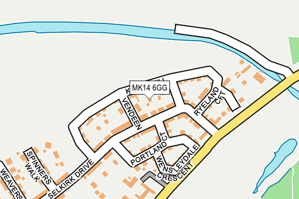 MK14 6GG map - OS OpenMap – Local (Ordnance Survey)