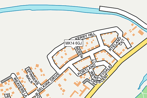 MK14 6GJ map - OS OpenMap – Local (Ordnance Survey)