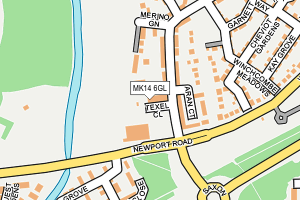 MK14 6GL map - OS OpenMap – Local (Ordnance Survey)