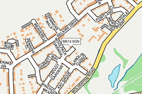 MK14 6GN map - OS OpenMap – Local (Ordnance Survey)
