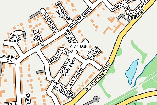 MK14 6GP map - OS OpenMap – Local (Ordnance Survey)