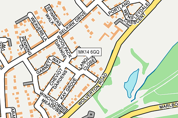 MK14 6GQ map - OS OpenMap – Local (Ordnance Survey)