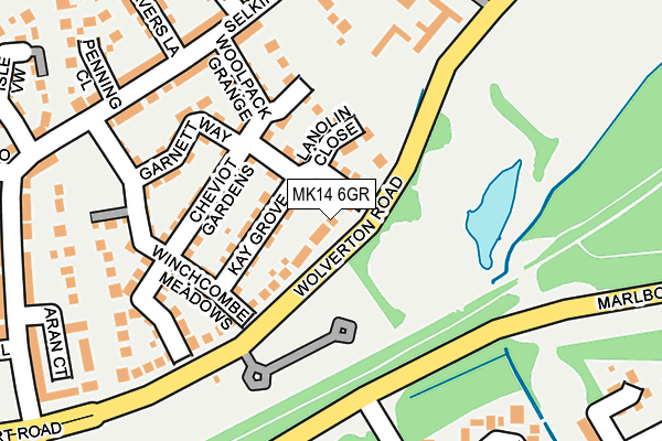 MK14 6GR map - OS OpenMap – Local (Ordnance Survey)