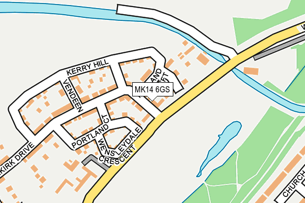 MK14 6GS map - OS OpenMap – Local (Ordnance Survey)