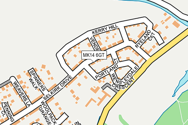 MK14 6GT map - OS OpenMap – Local (Ordnance Survey)