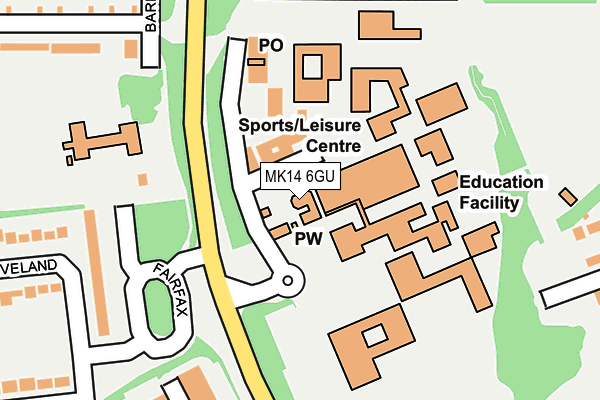 MK14 6GU map - OS OpenMap – Local (Ordnance Survey)