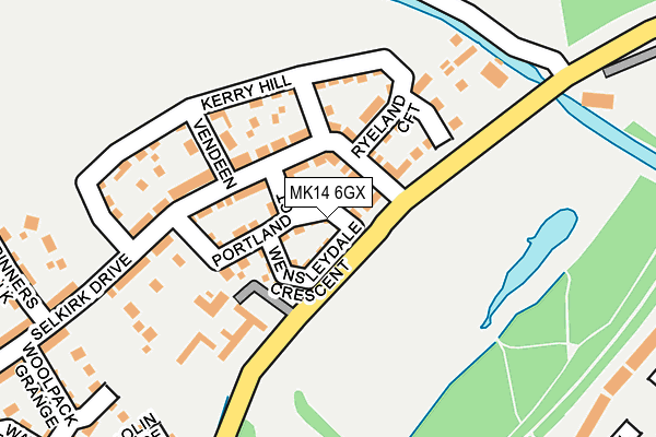 MK14 6GX map - OS OpenMap – Local (Ordnance Survey)