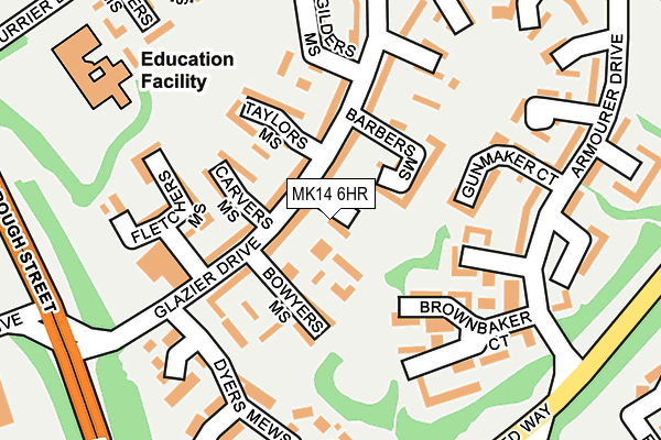 MK14 6HR map - OS OpenMap – Local (Ordnance Survey)