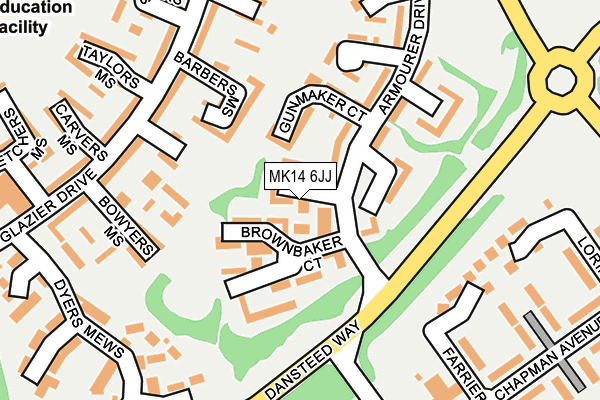 MK14 6JJ map - OS OpenMap – Local (Ordnance Survey)