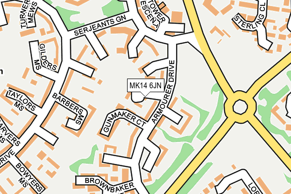 MK14 6JN map - OS OpenMap – Local (Ordnance Survey)