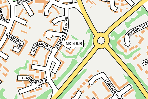 MK14 6JR map - OS OpenMap – Local (Ordnance Survey)