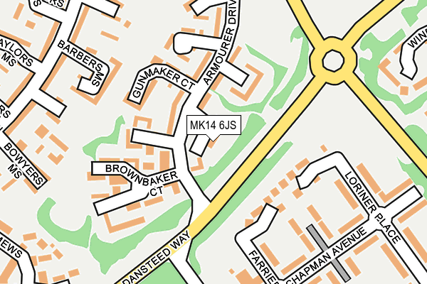 MK14 6JS map - OS OpenMap – Local (Ordnance Survey)