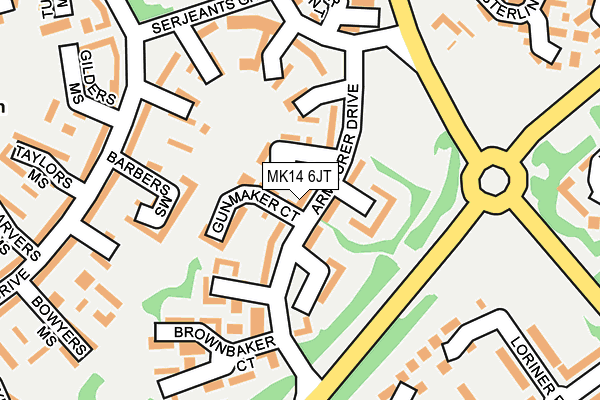 MK14 6JT map - OS OpenMap – Local (Ordnance Survey)