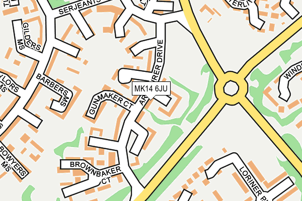 MK14 6JU map - OS OpenMap – Local (Ordnance Survey)