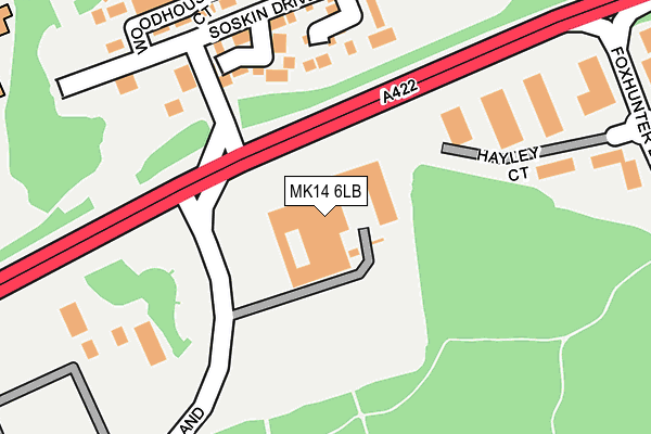 MK14 6LB map - OS OpenMap – Local (Ordnance Survey)