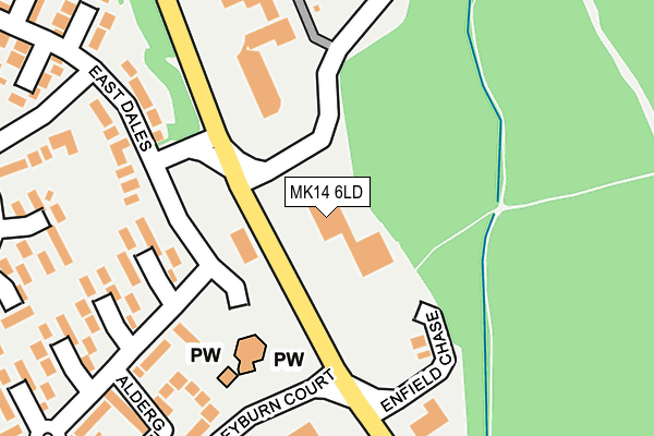 MK14 6LD map - OS OpenMap – Local (Ordnance Survey)