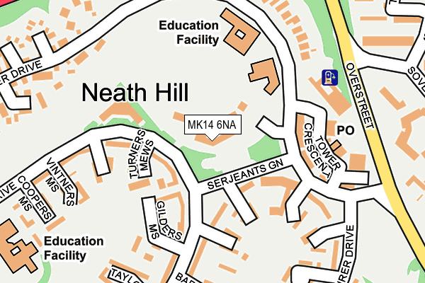 MK14 6NA map - OS OpenMap – Local (Ordnance Survey)