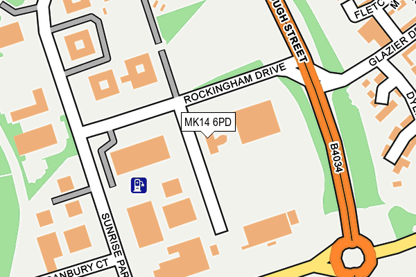 MK14 6PD map - OS OpenMap – Local (Ordnance Survey)