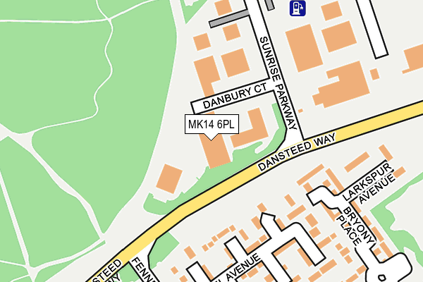 MK14 6PL map - OS OpenMap – Local (Ordnance Survey)