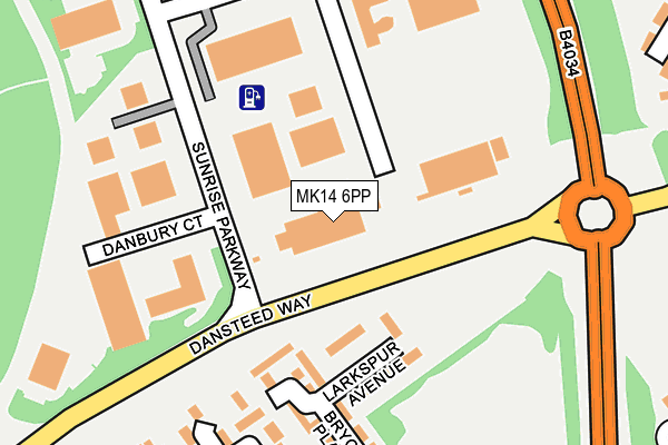 MK14 6PP map - OS OpenMap – Local (Ordnance Survey)