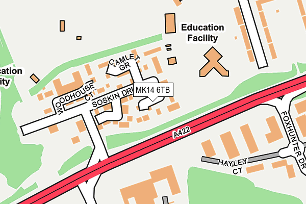 MK14 6TB map - OS OpenMap – Local (Ordnance Survey)