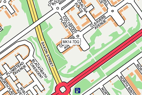 MK14 7DQ map - OS OpenMap – Local (Ordnance Survey)