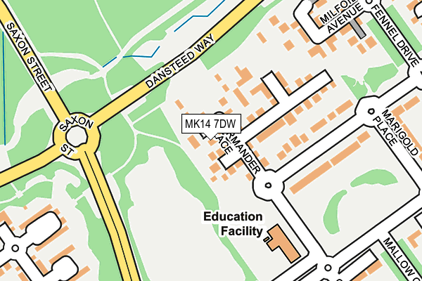 MK14 7DW map - OS OpenMap – Local (Ordnance Survey)