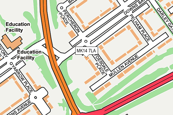 MK14 7LA map - OS OpenMap – Local (Ordnance Survey)
