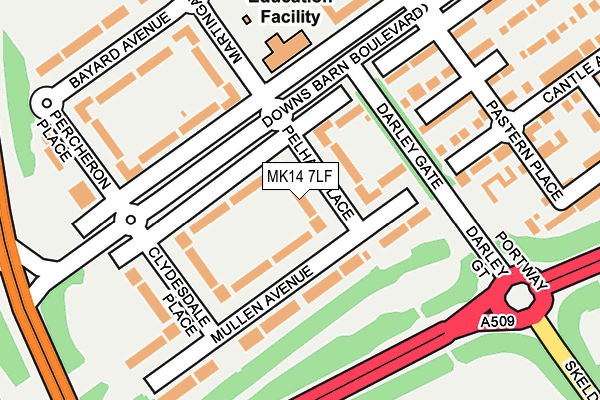 MK14 7LF map - OS OpenMap – Local (Ordnance Survey)