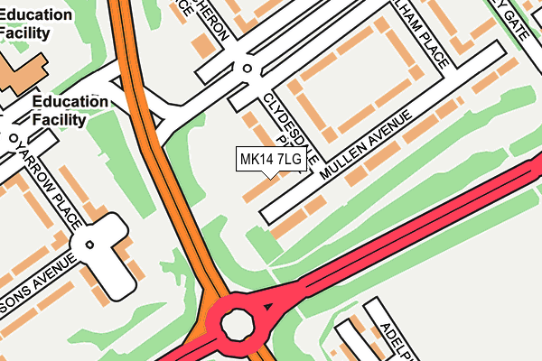 MK14 7LG map - OS OpenMap – Local (Ordnance Survey)