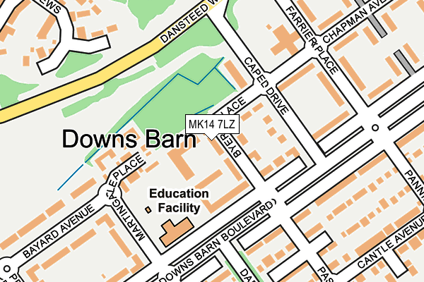 MK14 7LZ map - OS OpenMap – Local (Ordnance Survey)