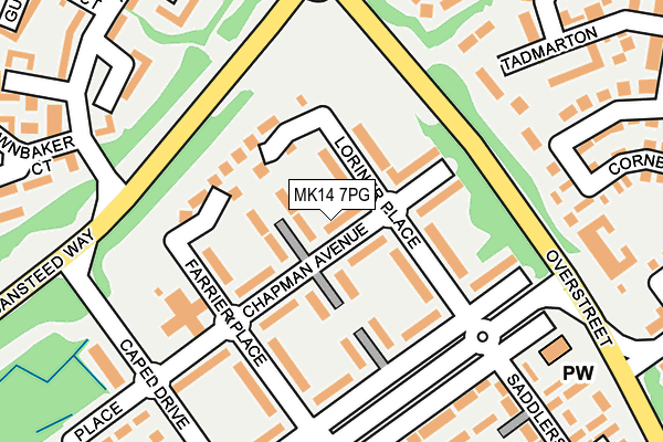 MK14 7PG map - OS OpenMap – Local (Ordnance Survey)