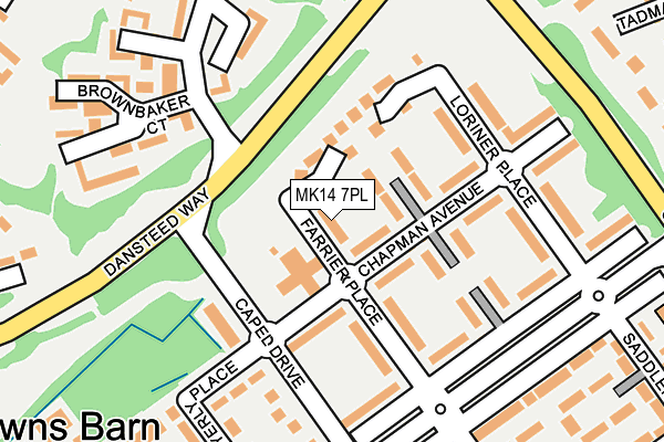 MK14 7PL map - OS OpenMap – Local (Ordnance Survey)