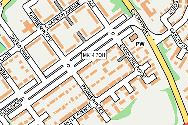 MK14 7QH map - OS OpenMap – Local (Ordnance Survey)