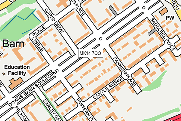 MK14 7QQ map - OS OpenMap – Local (Ordnance Survey)