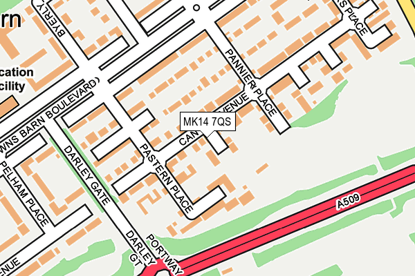 MK14 7QS map - OS OpenMap – Local (Ordnance Survey)